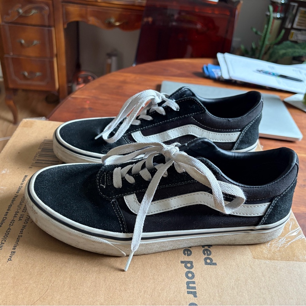 Vans Black and White Lace-Up Shoes